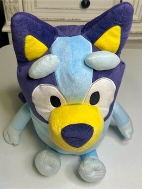 Bluey - Plush Blue and Purple Cartoon Wolf Stuffed Toy - Brand New